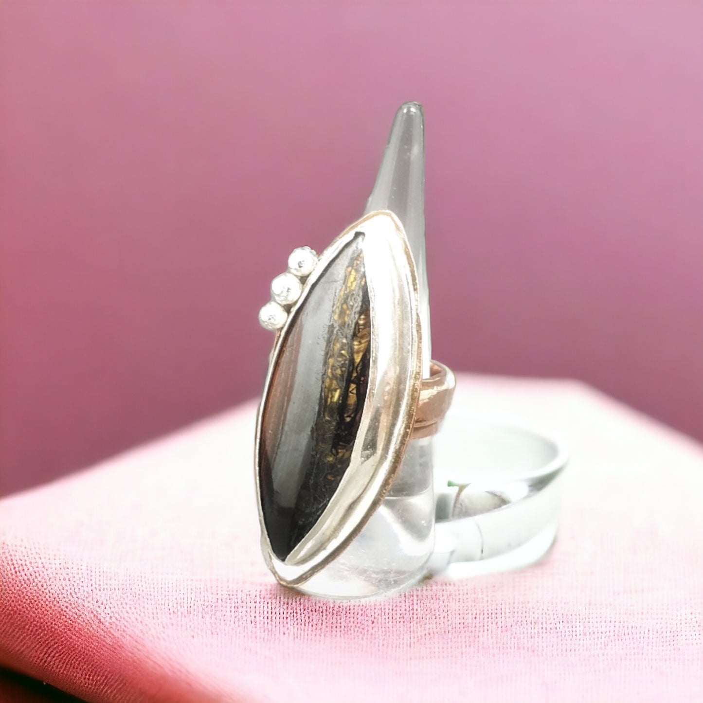 Tiger Iron Ring, sterling silver and copper (160)