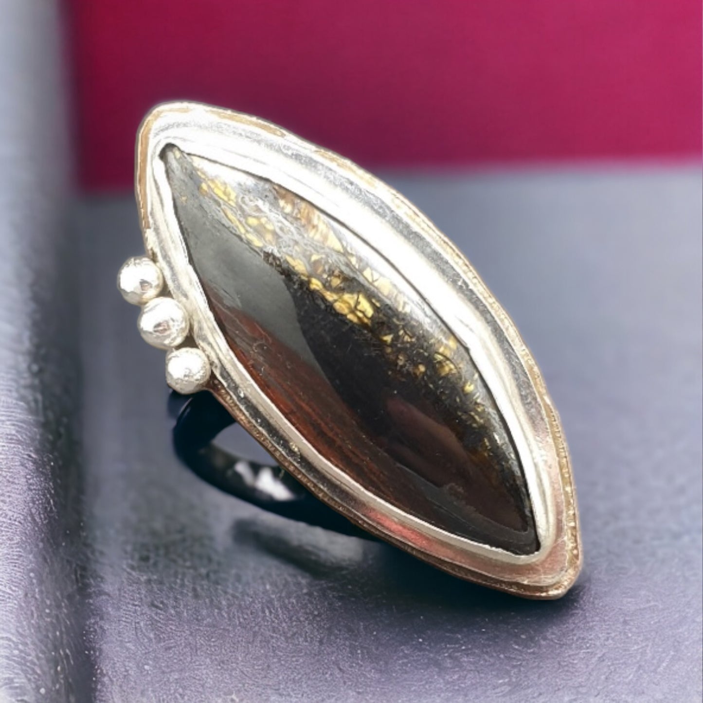 Tiger Iron Ring, sterling silver and copper (160)