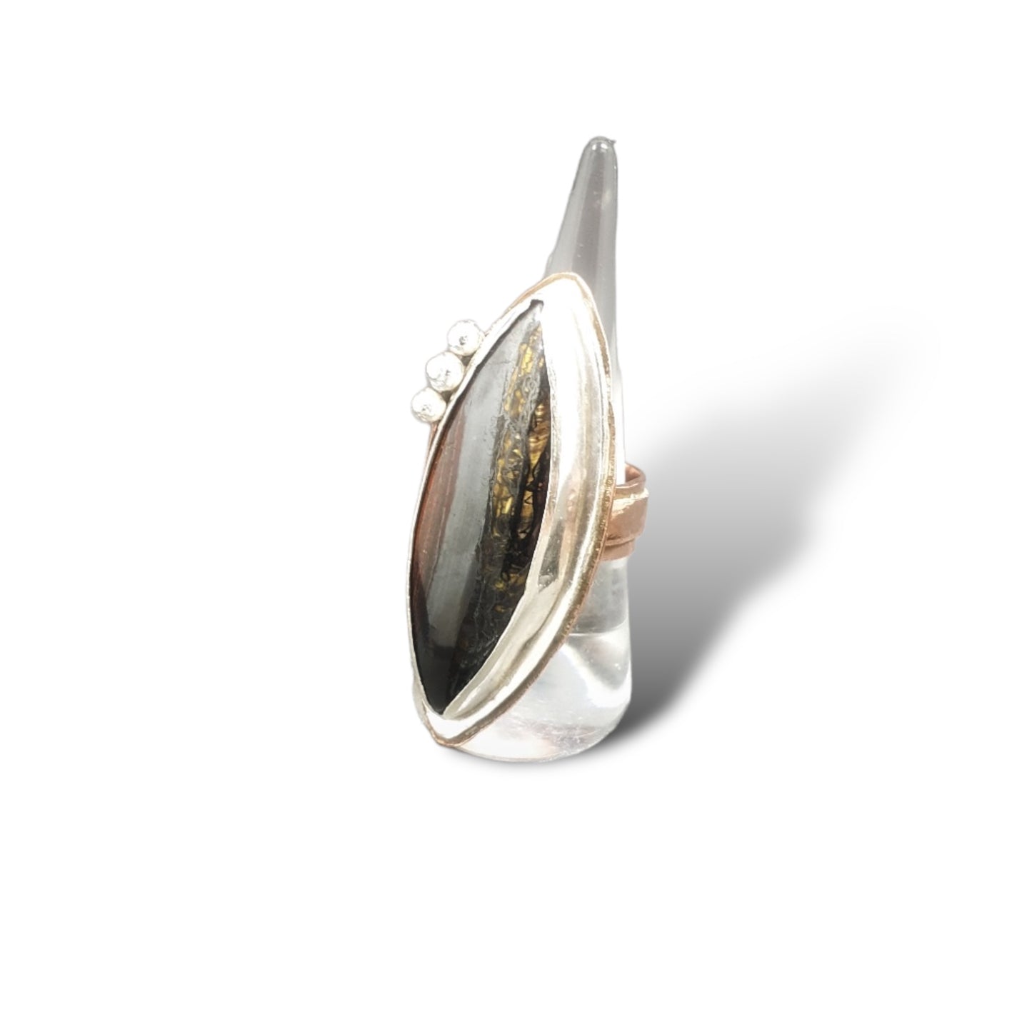 Tiger Iron Ring, sterling silver and copper (160)