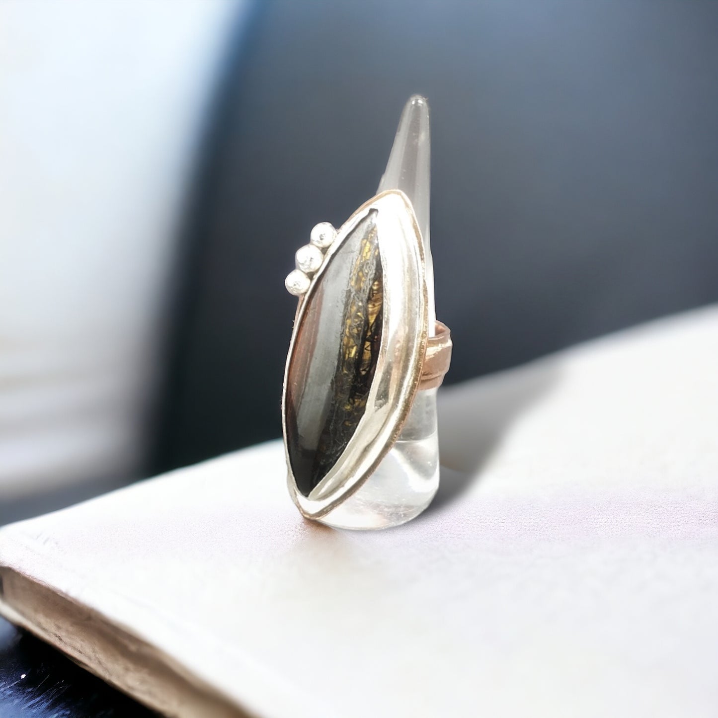 Tiger Iron Ring, sterling silver and copper (160)