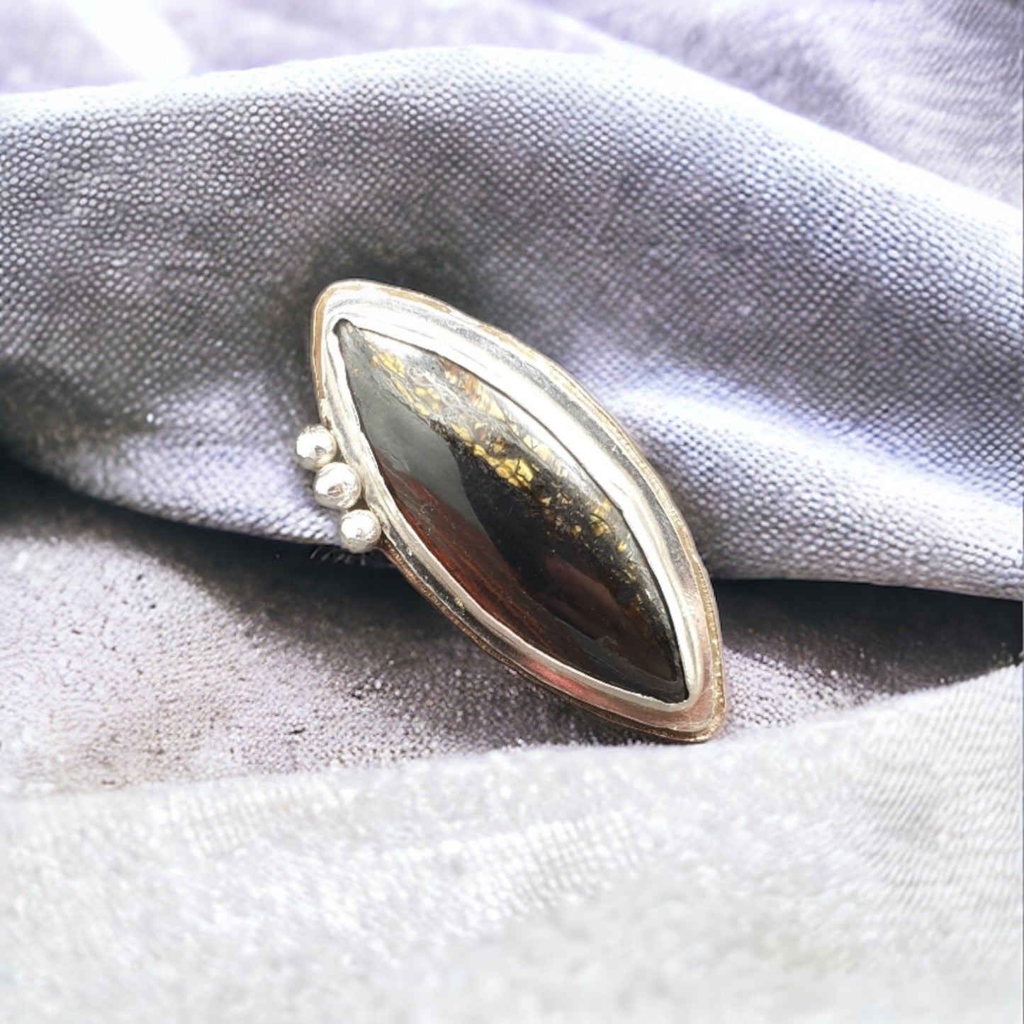 Tiger Iron Ring, sterling silver and copper (160)