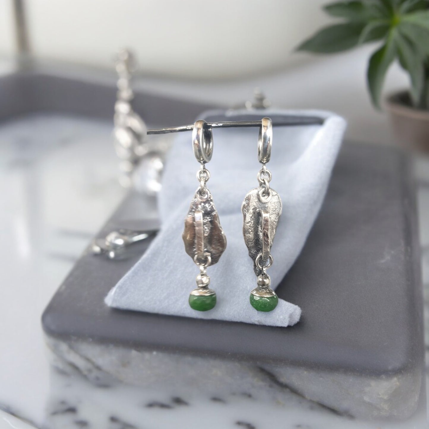 Green Agates earrings (no189)