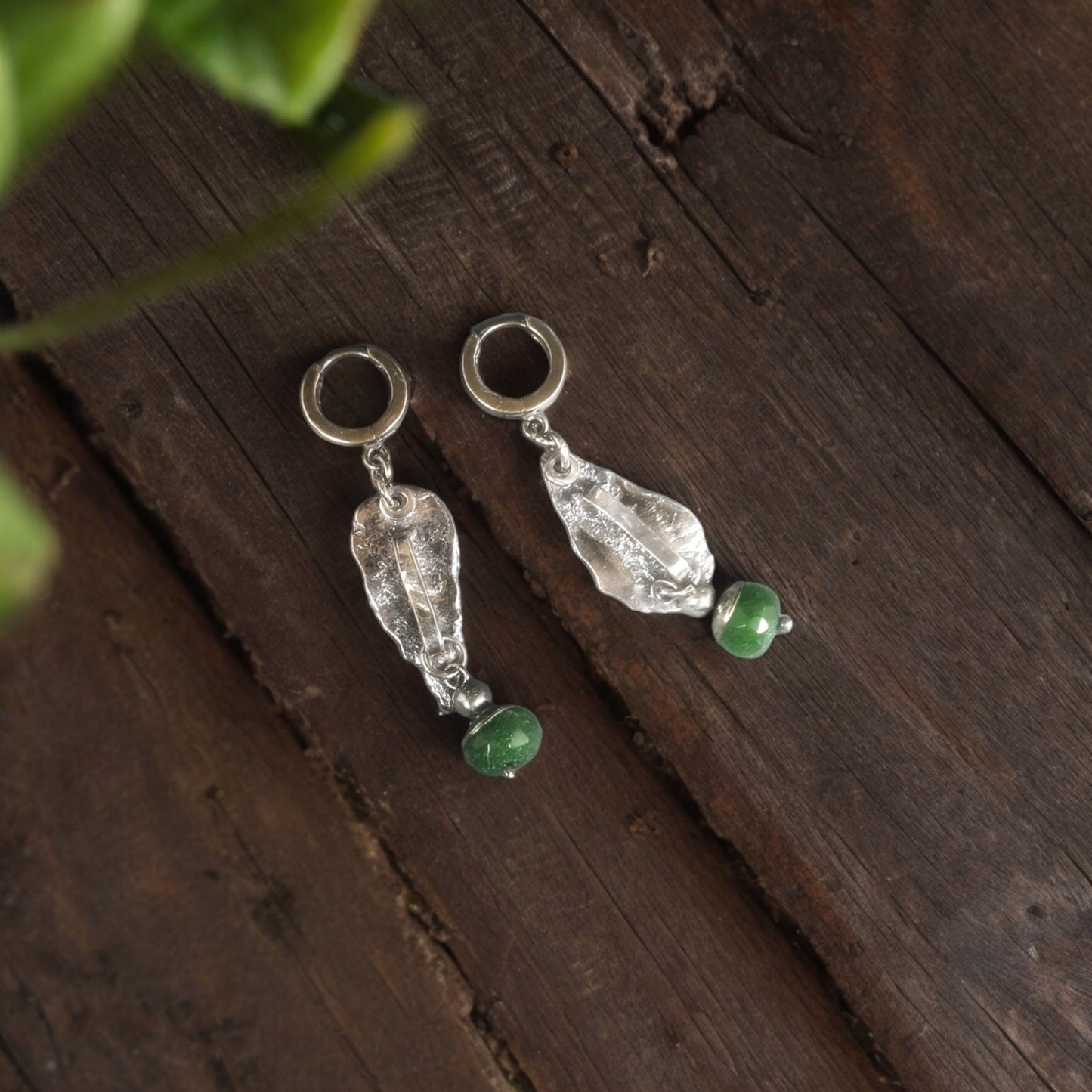 Green Agates earrings (no189)