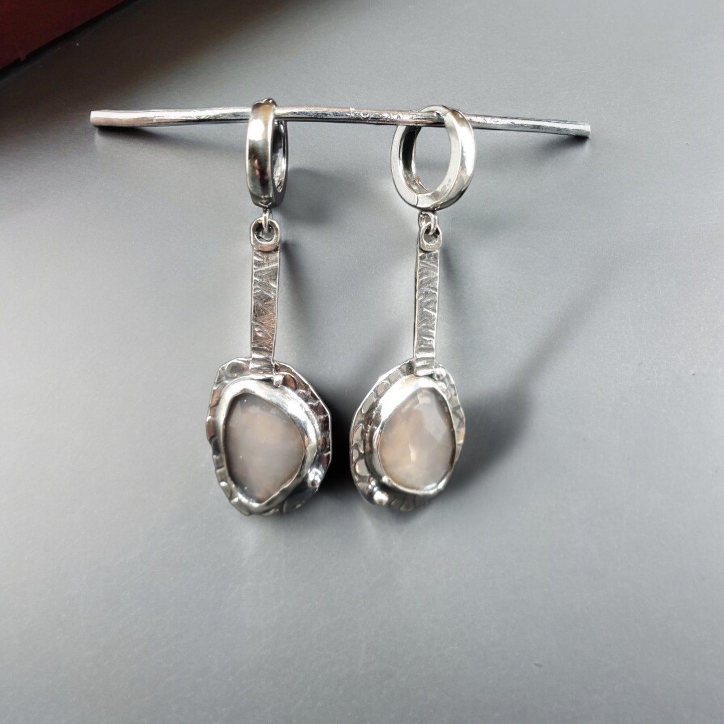 Peach Moonstone Earings (191)