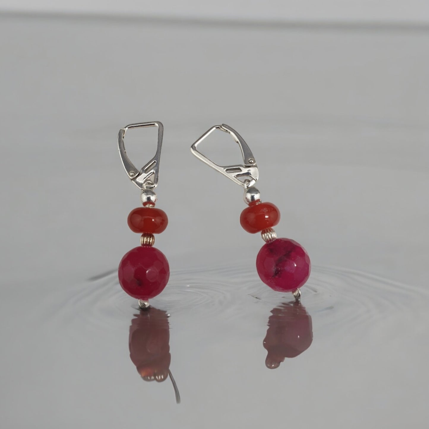 Carnelian & Agate earrings (no195)