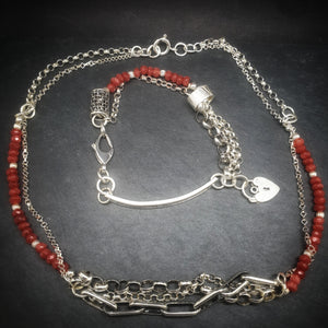 Carnelian necklace and bracelet set