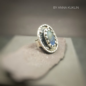 Labradorite sterling silver ring