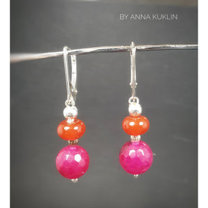 Carnelian & Agate earrings
