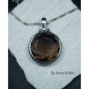 "Simplicity" sterling silver and smoky quartz. Elegant and unique piece.