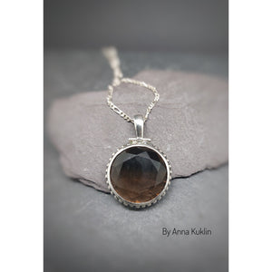 "Simplicity" sterling silver and smoky quartz. Elegant and unique piece.